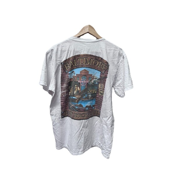 Vtg Hard Rock Cafe Baltimore Maryland Mens White T-Shirt Sz Large Short Sleeve - Picture 4 of 5